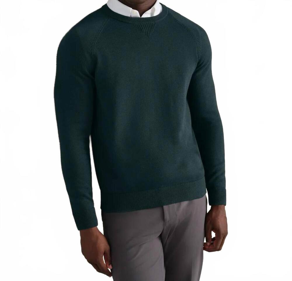 NEW RHONE men's commuter crew neck sweater in wild forest